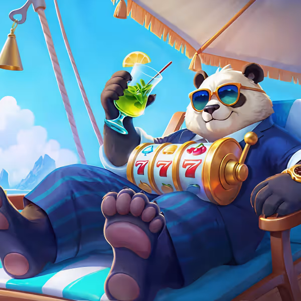 Pandido luxury motorcycle showcased in an elegant casino lobby with a sparkling chandelier.